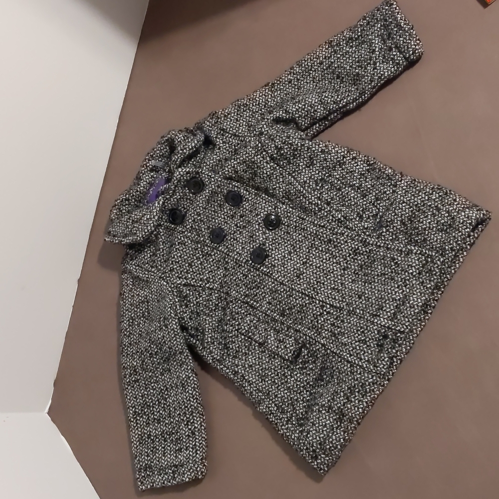 Madden Peacoat Black White Size 3 Girls Kids Button Closure Size 18 m